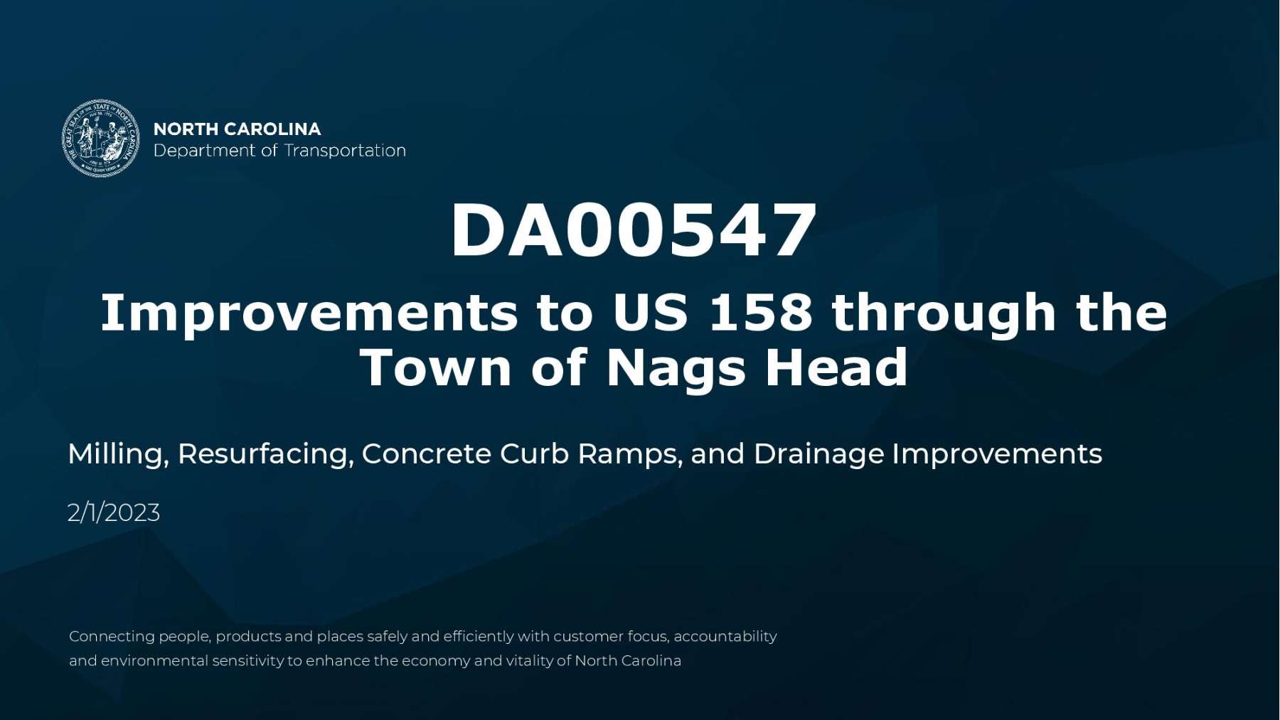 NCDOT Nags Head Feb. 1 2023 presentation