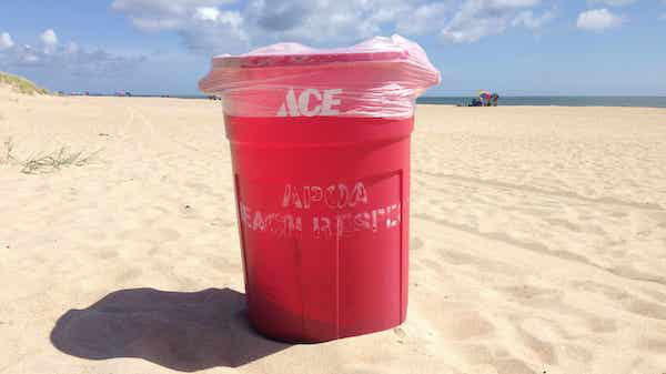 Island Free Press: After a few delays, Avon beach trash can program is back in full swing