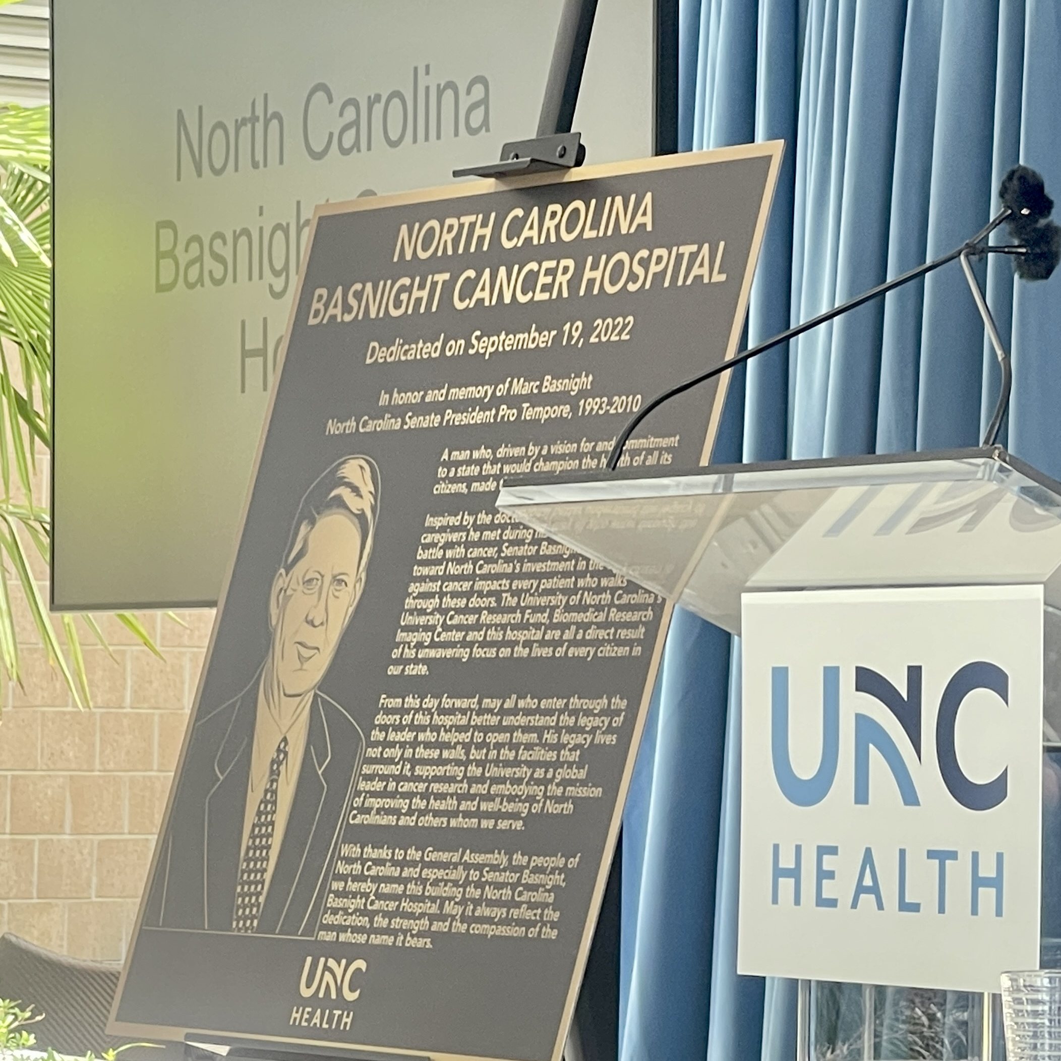 N.C. Cancer Hospital in Chapel Hill renamed for Marc Basnight