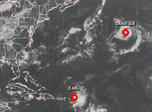 UPDATED: Naps over! Tropics now awake with tropical storms Danielle, Earl