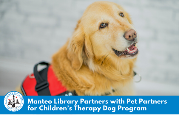 Manteo Library partners with Pet Partners for children’s therapy dog program
