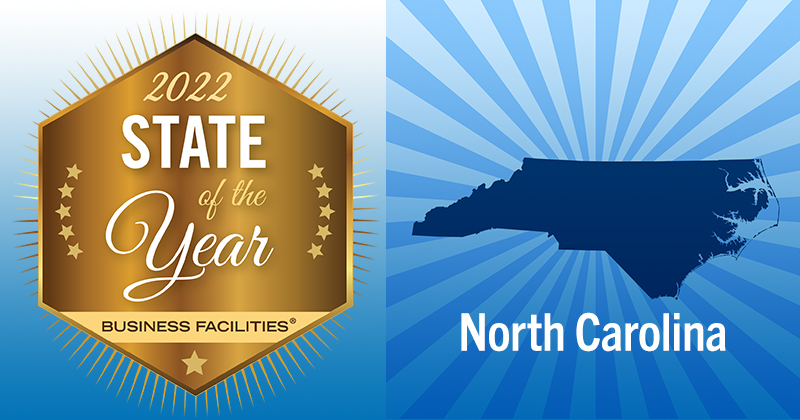 North Carolina is Business Facilities’ 2022 State Of The Year