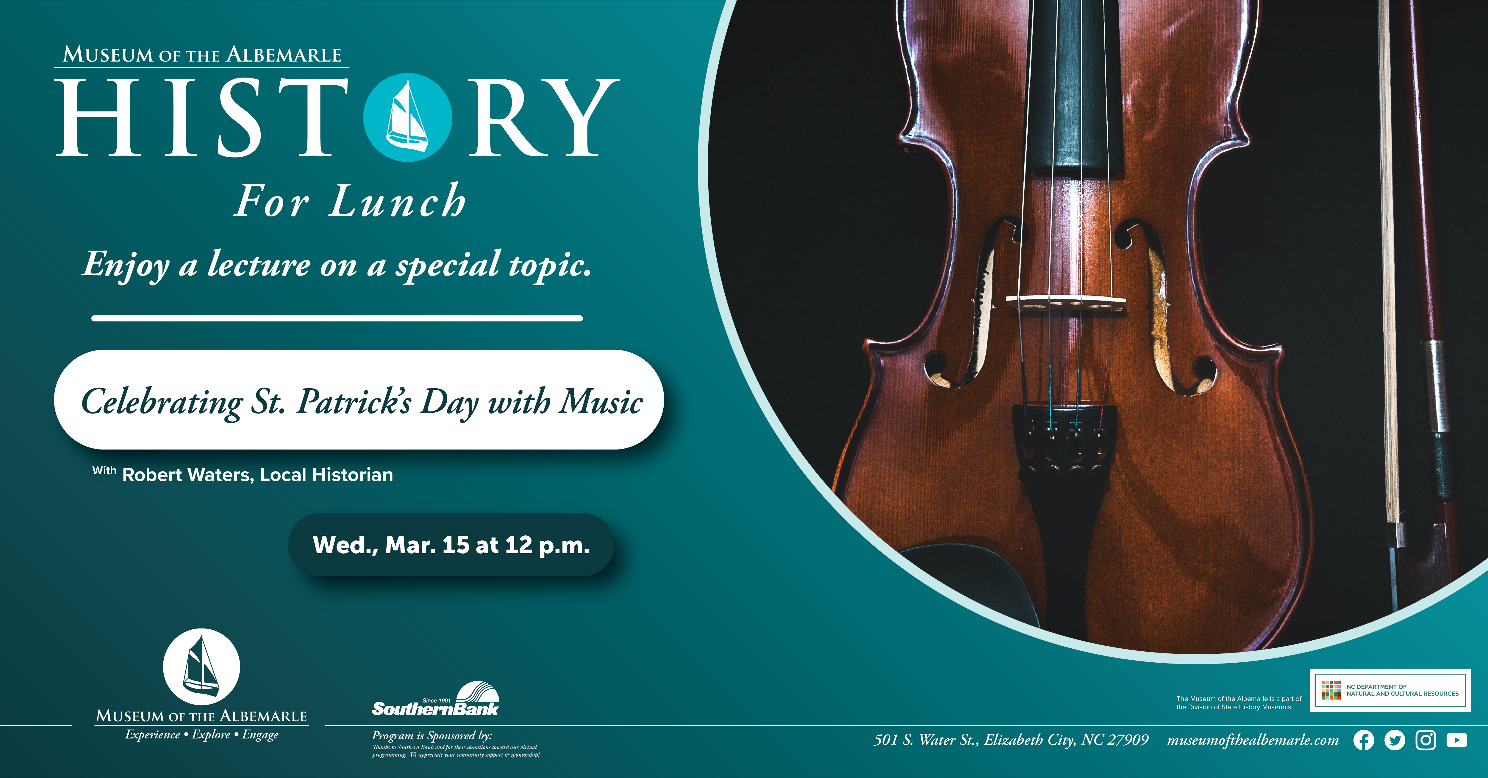 Museum of Albemarle’s History for Lunch: Celebrating St. Patrick’s Day with Music