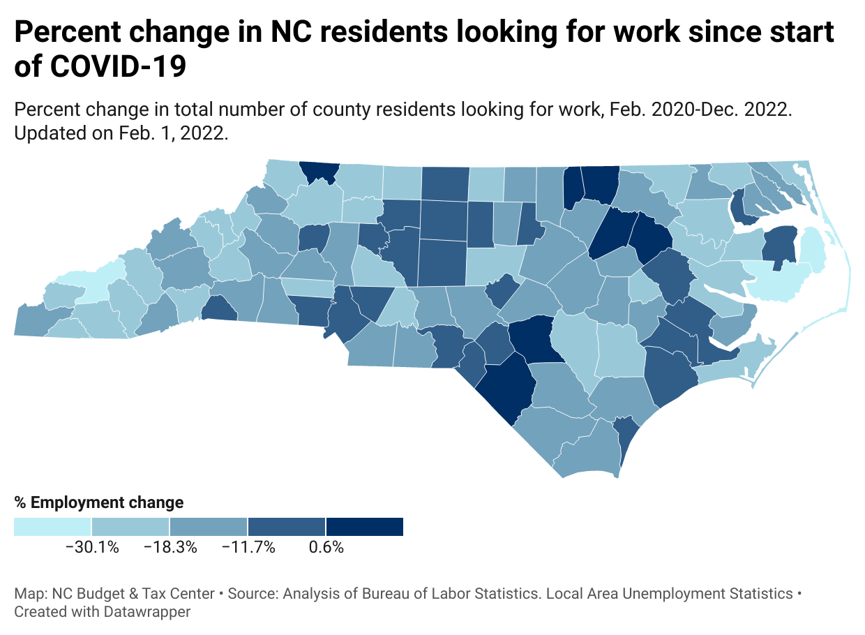 Analysis: Late 2022 job growth in N.C. concentrated in metro areas, many counties still facing challenges