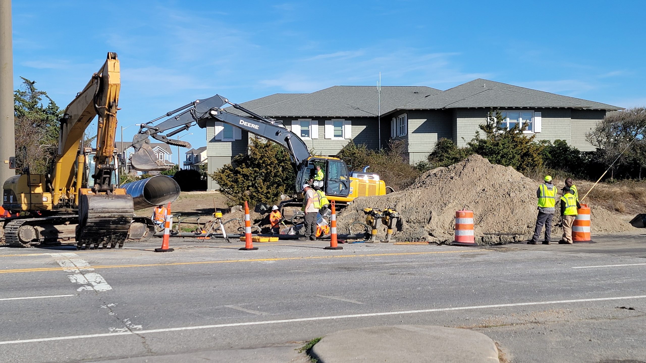 UPDATE: U.S. 158 reopens to traffic, road work continues in Nags Head Town Hall area