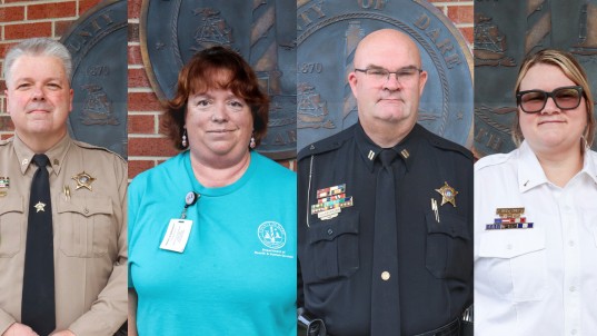 Four Dare County employees awarded length-of-service pins in December 2023